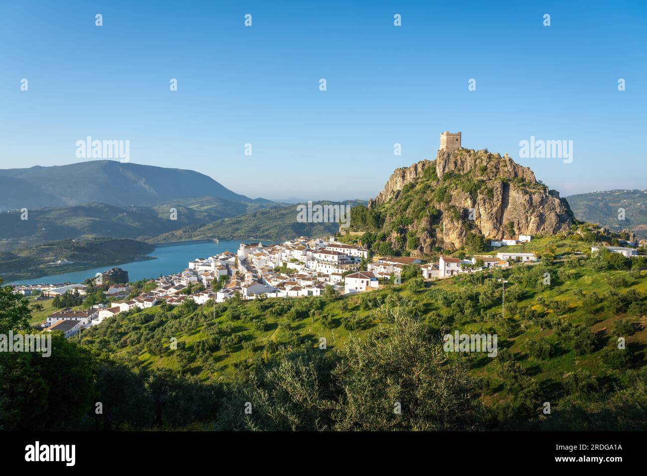 Zahara De La Sierra With Castle And Reservoir Lake Zahara De La 