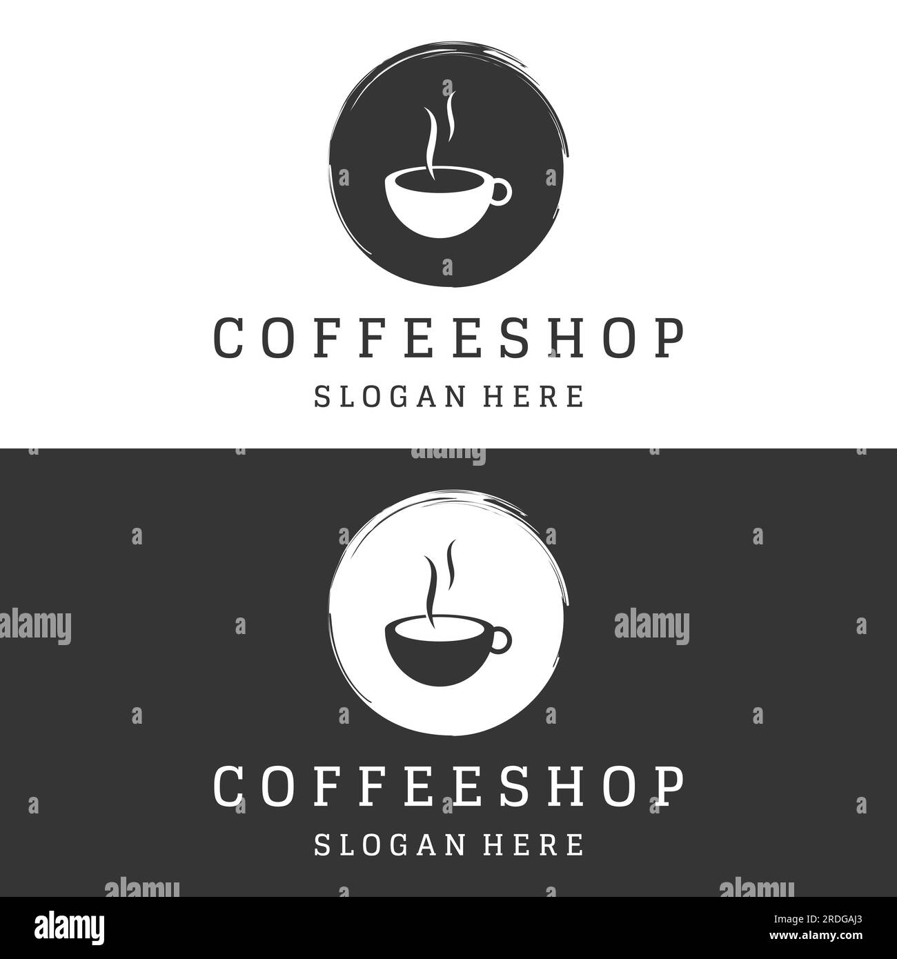 Espresso coffee logo design and vintage coffee cup. The logo can be for