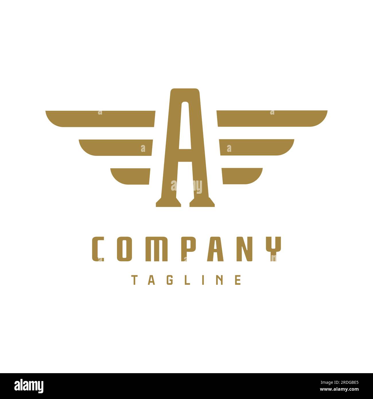 Abstract Initial Letter Logo Symbol A with wings ornament Vintage Retro Corporate design Template Stock Vector