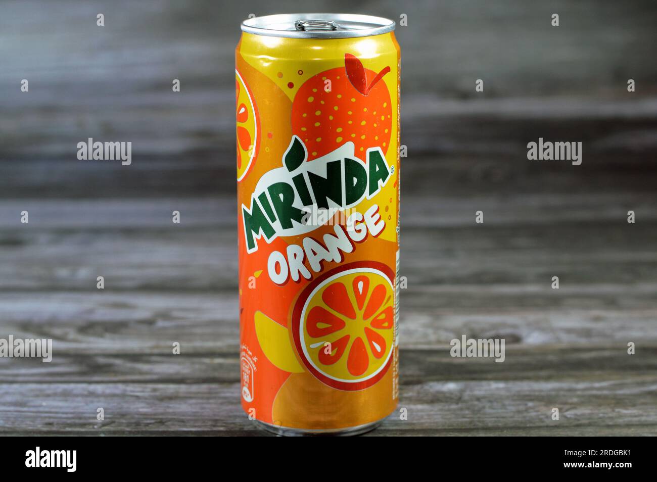 Cairo, Egypt, July 11 2023 Mirinda , a brand of soft drink originally created in Spain in 1959