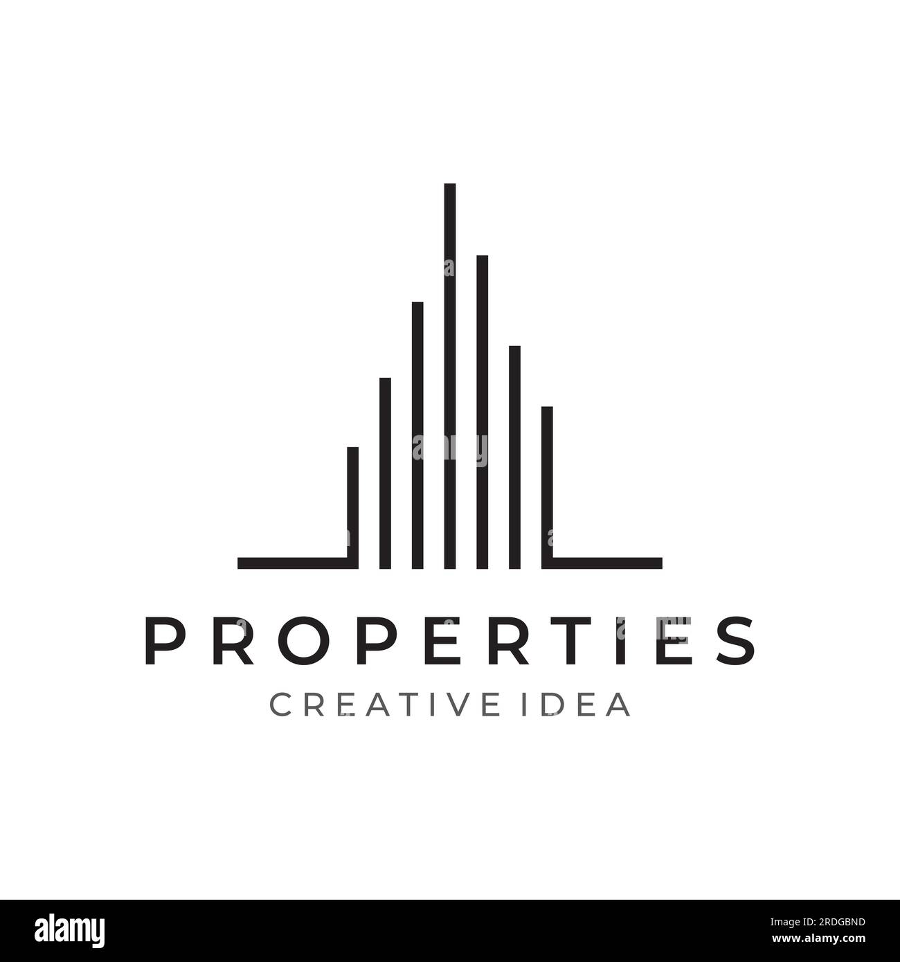 Logos of modern and elegant luxury apartment buildings, houses, hotels and buildings isolated