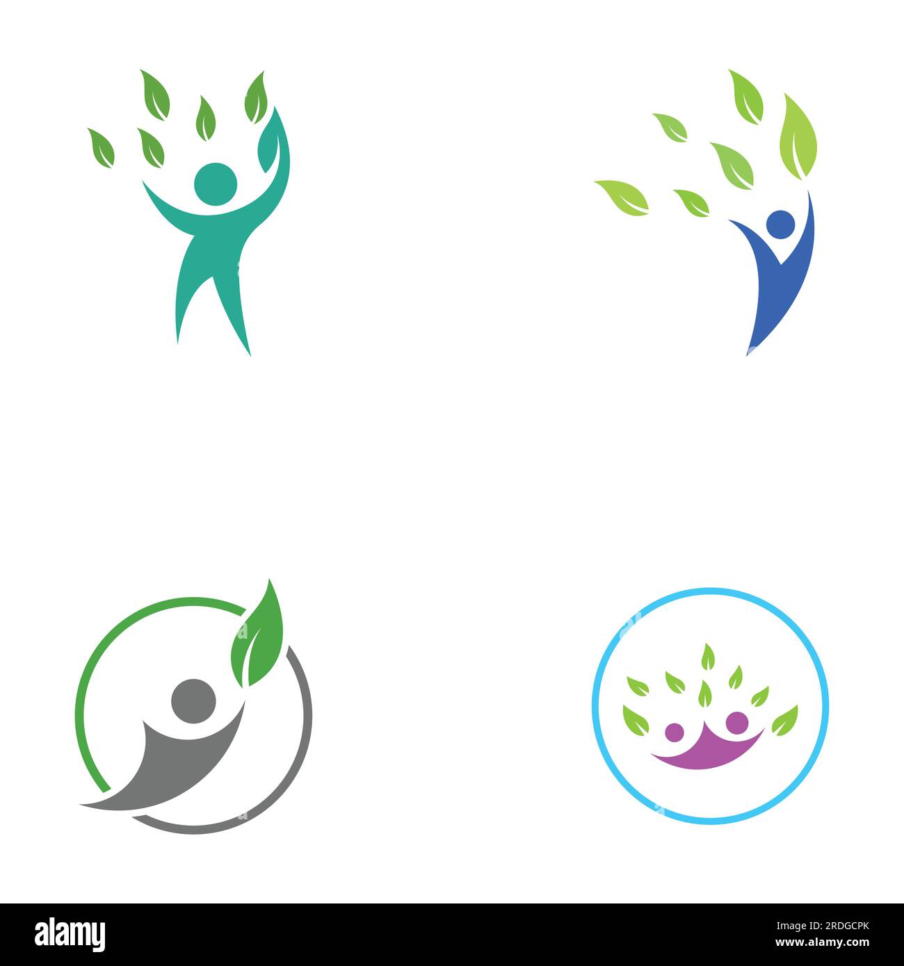 Human nature leaf logo. Leaf and human combination logo with vector concept. Stock Vector