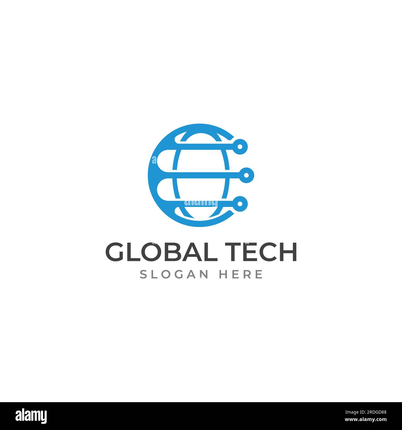 Logo of modern digital tech world, global or tech planet, and digital ...