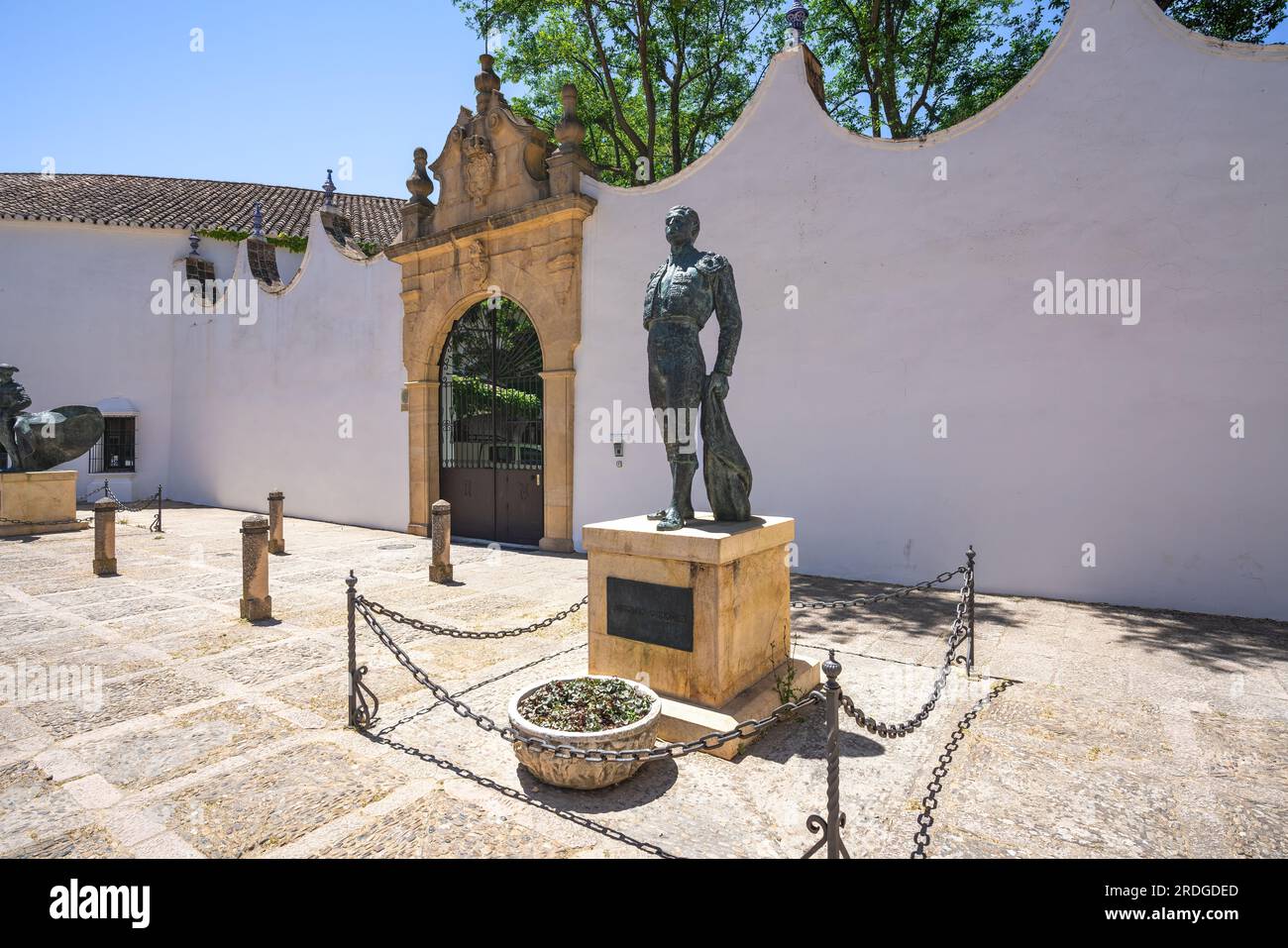 Bullfighter Antonio Ordonez Statue at Plaza de Toros (Ronda Bullring) - Ronda, Andalusia, Spain Stock Photo