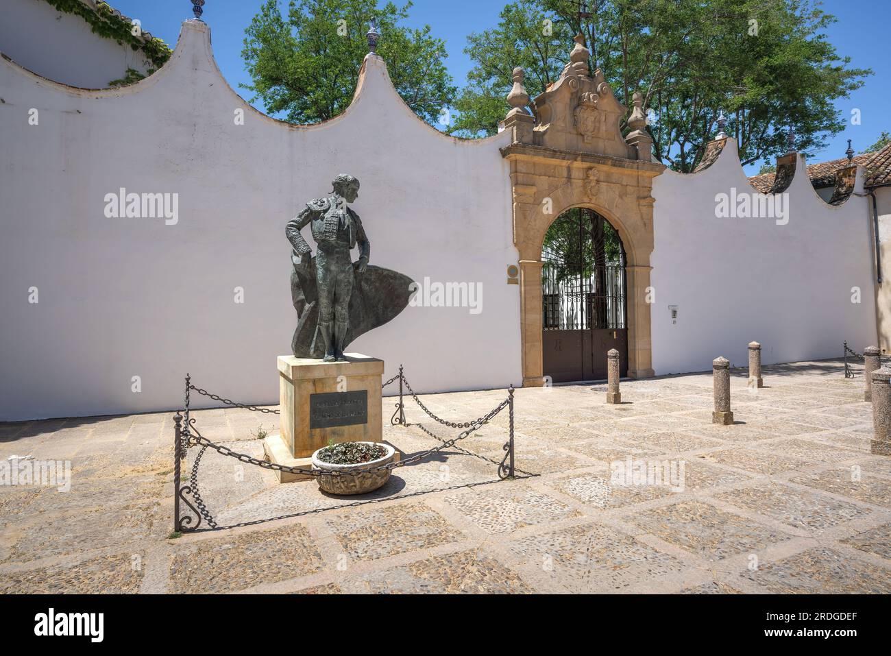 Bullfighter Cayetano Ordonez Statue at Plaza de Toros (Ronda Bullring) - Ronda, Andalusia, Spain Stock Photo