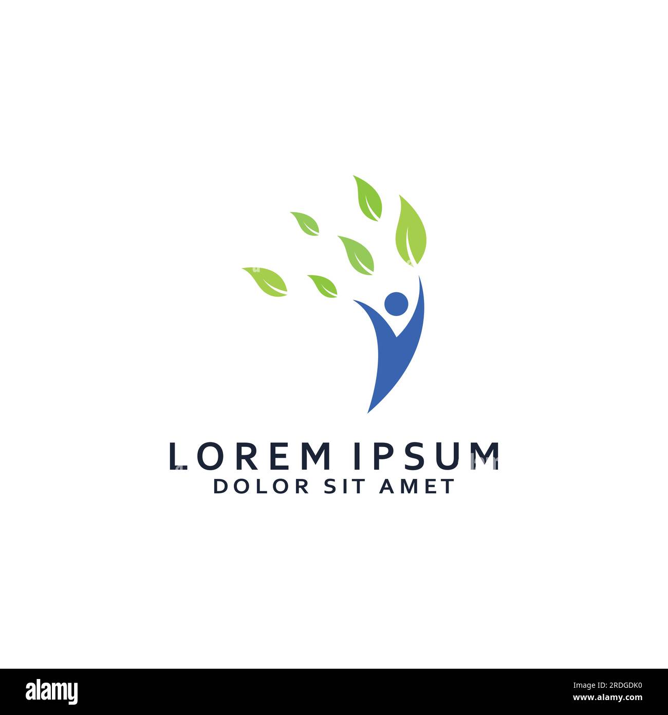 Human nature leaf logo. Leaf and human combination logo with vector concept. Stock Vector