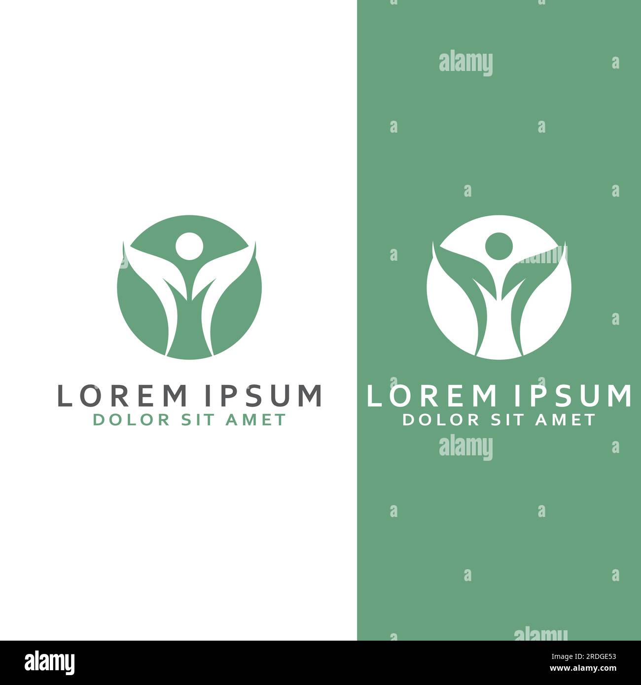 Human nature leaf logo. Leaf and human combination logo with vector concept. Stock Vector
