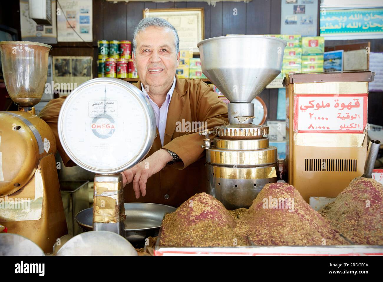 Coffee shop owner, Amman, Jordan Stock Photo Alamy