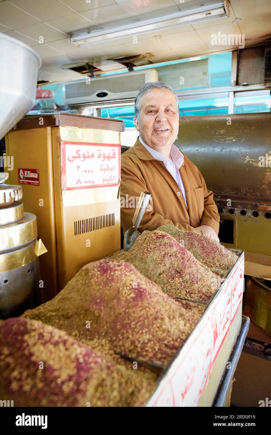 Coffee shop owner, Amman, Jordan Stock Photo Alamy