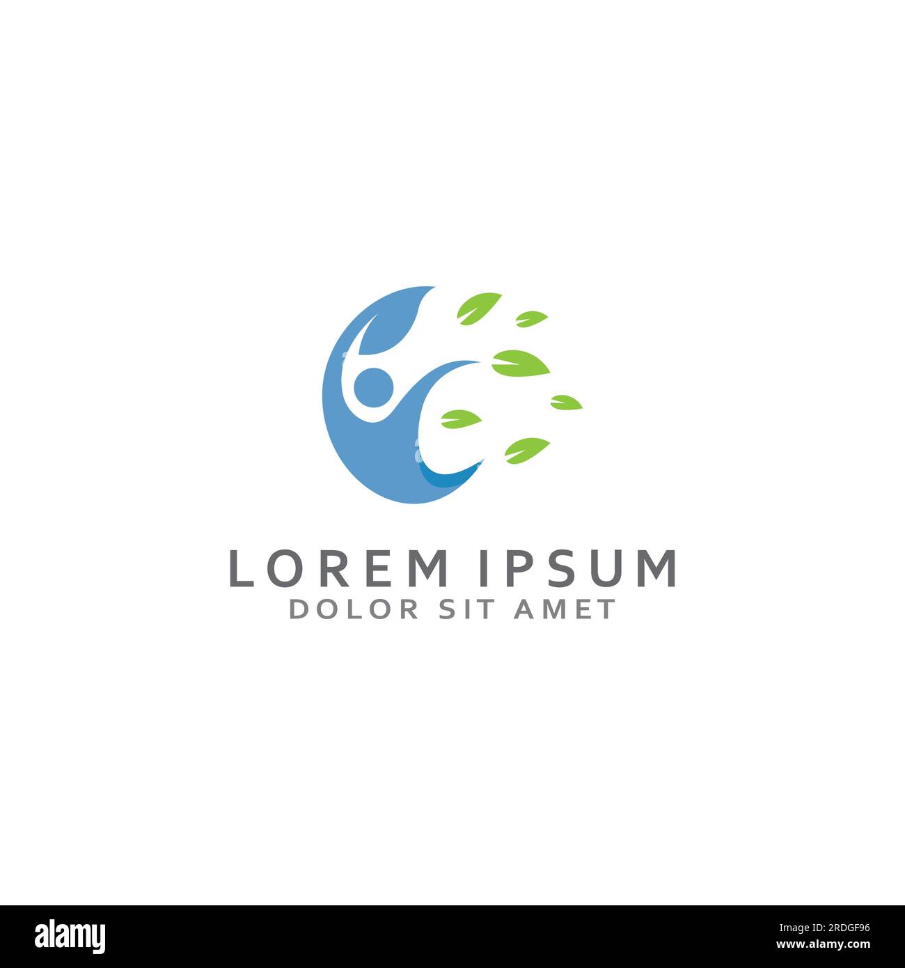 Human nature leaf logo. Leaf and human combination logo with vector concept. Stock Vector