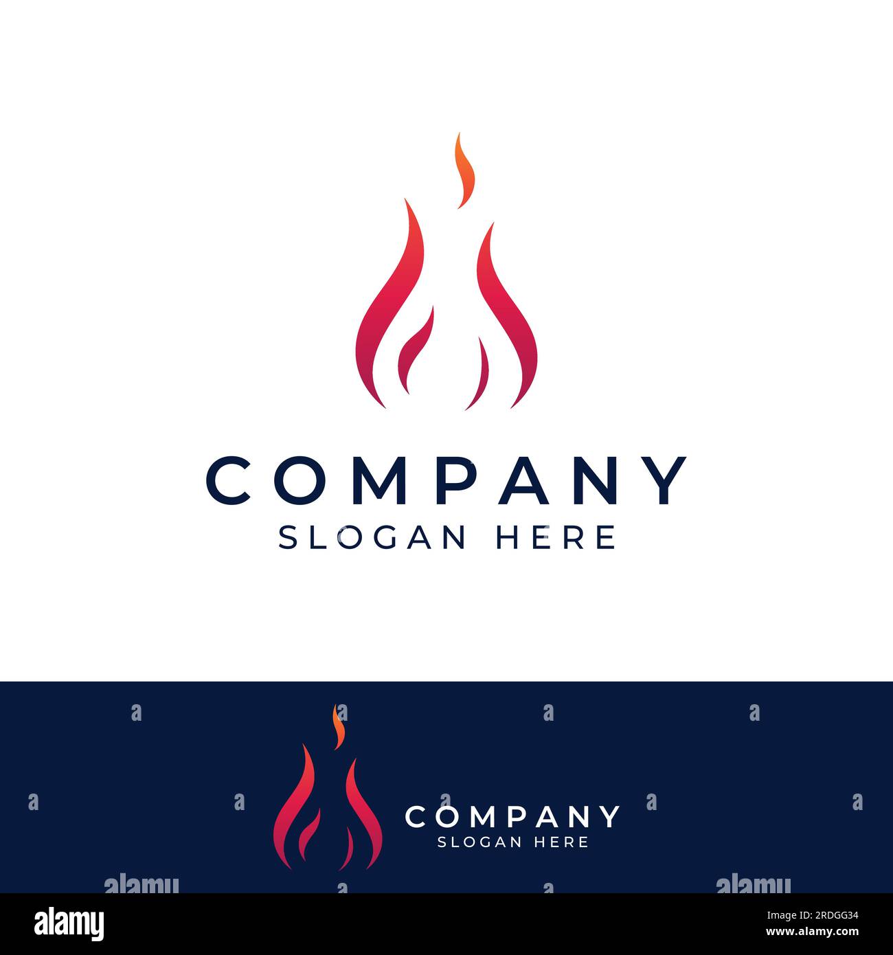Fire or flame logo, fireball logo, and embers. Using a vector design concept. Stock Vector