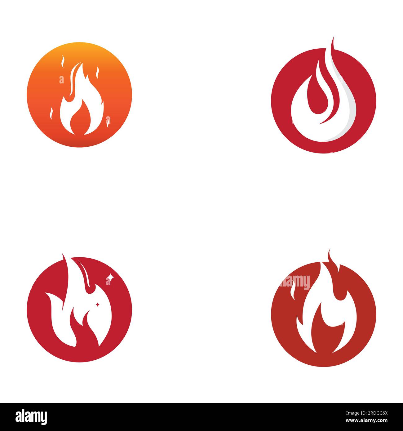 Fire or flame logo, fireball logo, and embers. Using a vector design concept. Stock Vector