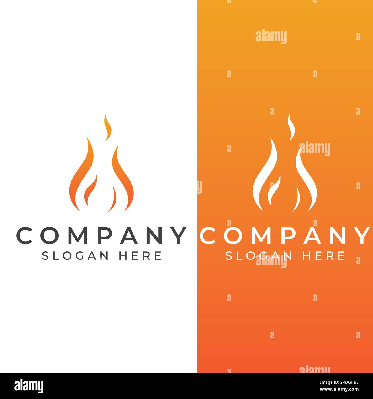 Fire or flame logo, fireball logo, and embers. Using a vector design concept. Stock Vector