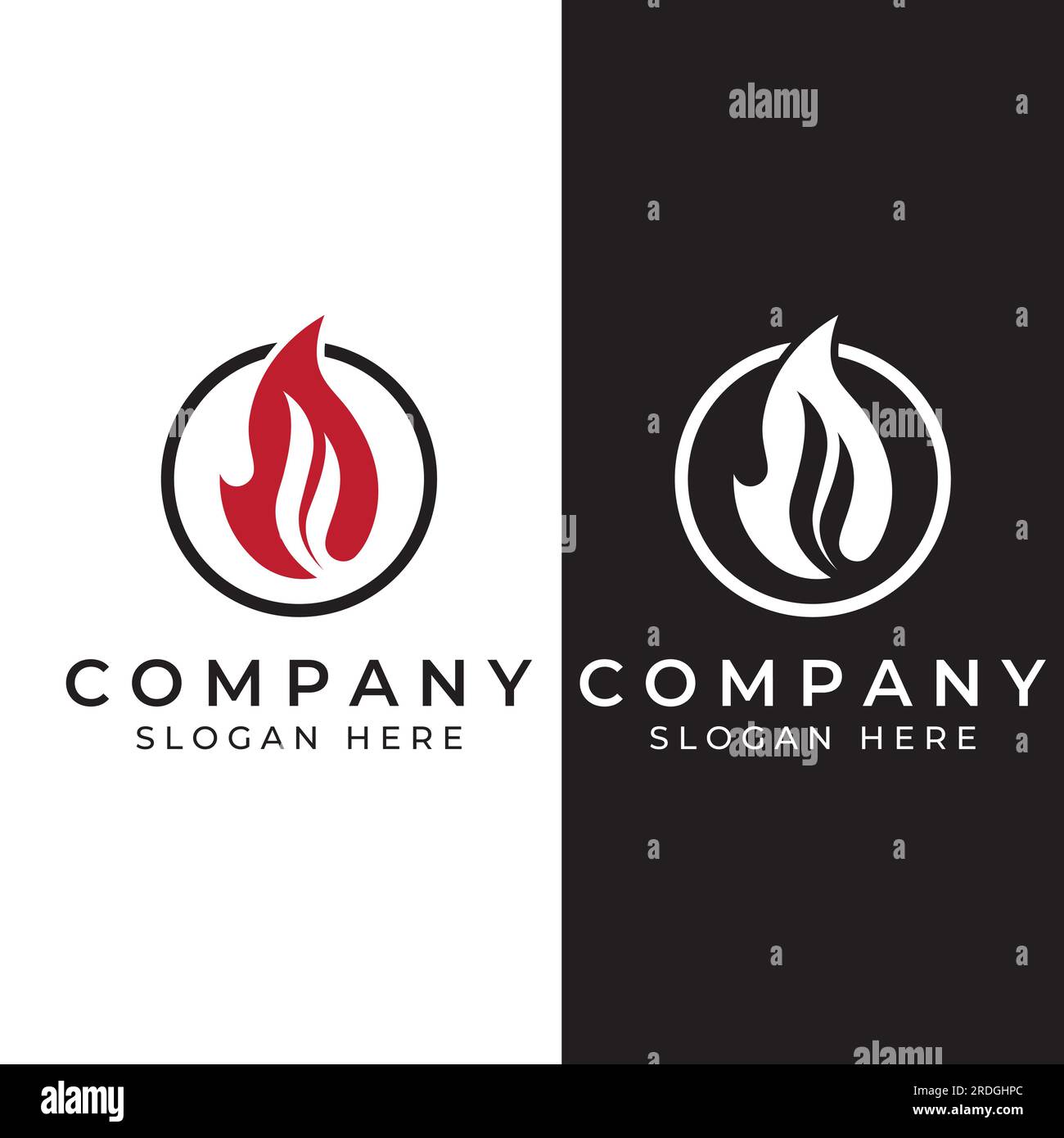 Fire or flame logo, fireball logo, and embers. Using a vector design concept. Stock Vector