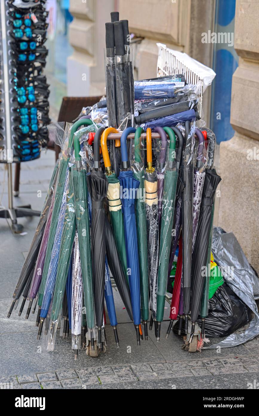 New Umbrella Brolly for Sale at Street Vendor Stall Stock Photo Alamy