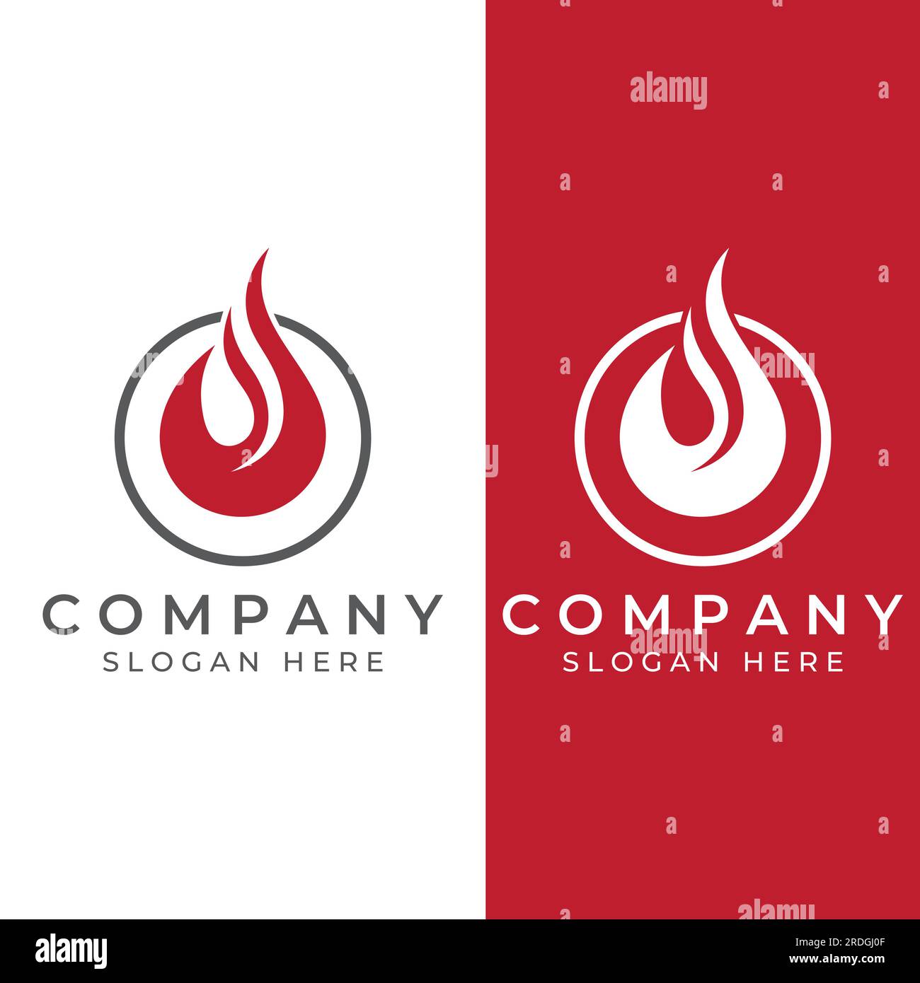 Fire or flame logo, fireball logo, and embers. Using a vector design concept. Stock Vector