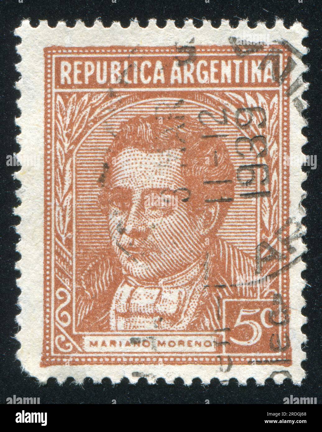 ARGENTINA - CIRCA 1935: stamp printed by Argentina, shows Mariano Moreno, circa 1935 Stock Photo