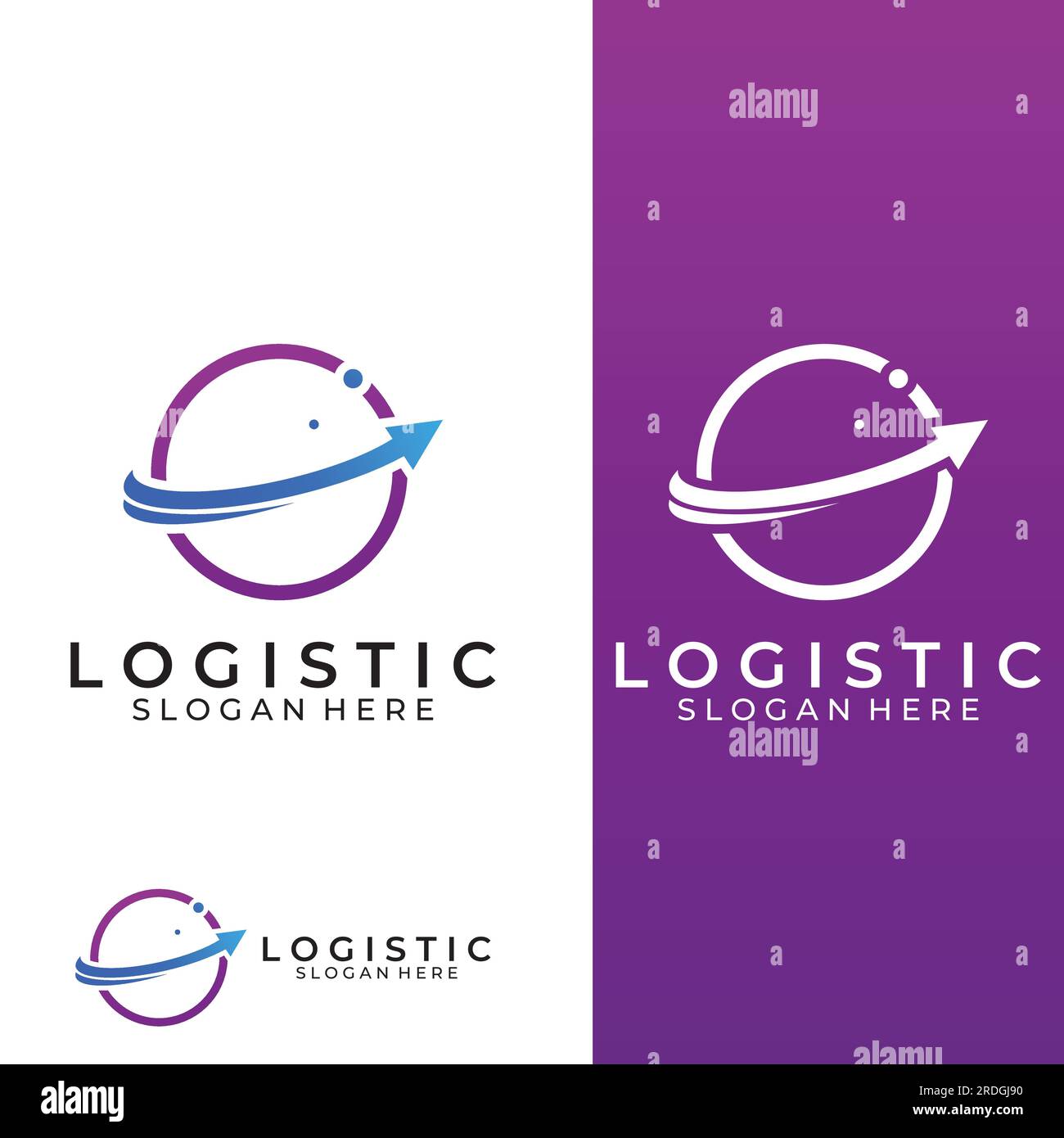 Logistics company vector logo, arrow icon logo, fast digital delivery ...