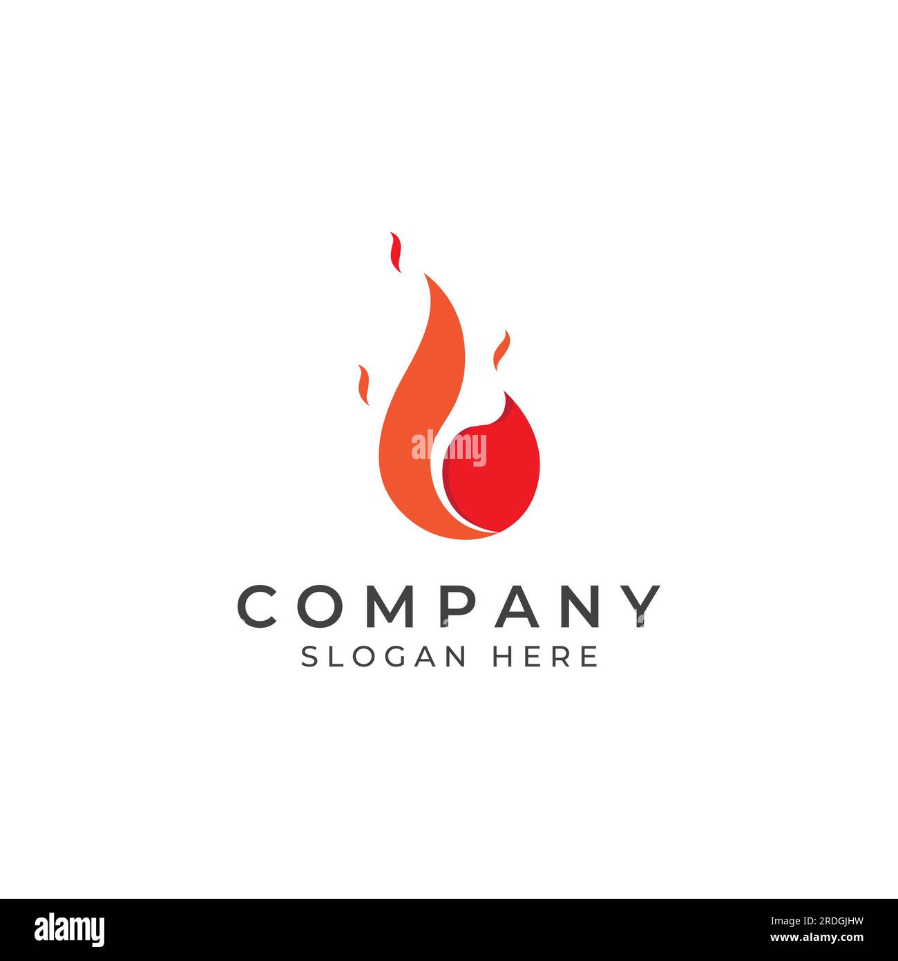 Fire or flame logo, fireball logo, and embers. Using a vector design concept. Stock Vector