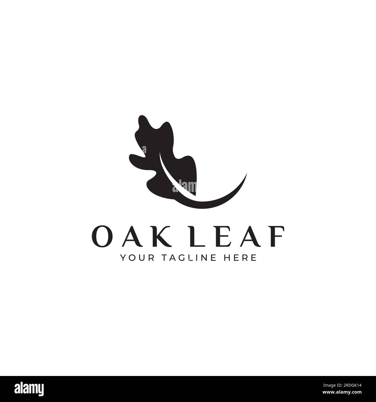 Autumn oak leaf logo and oak tree logo. With editing vector illustration. Stock Vector