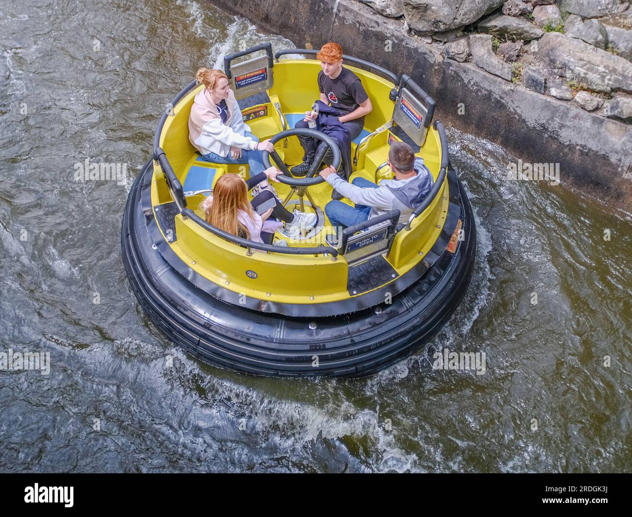 Lazy river rapids ride at a theme park Stock Photo