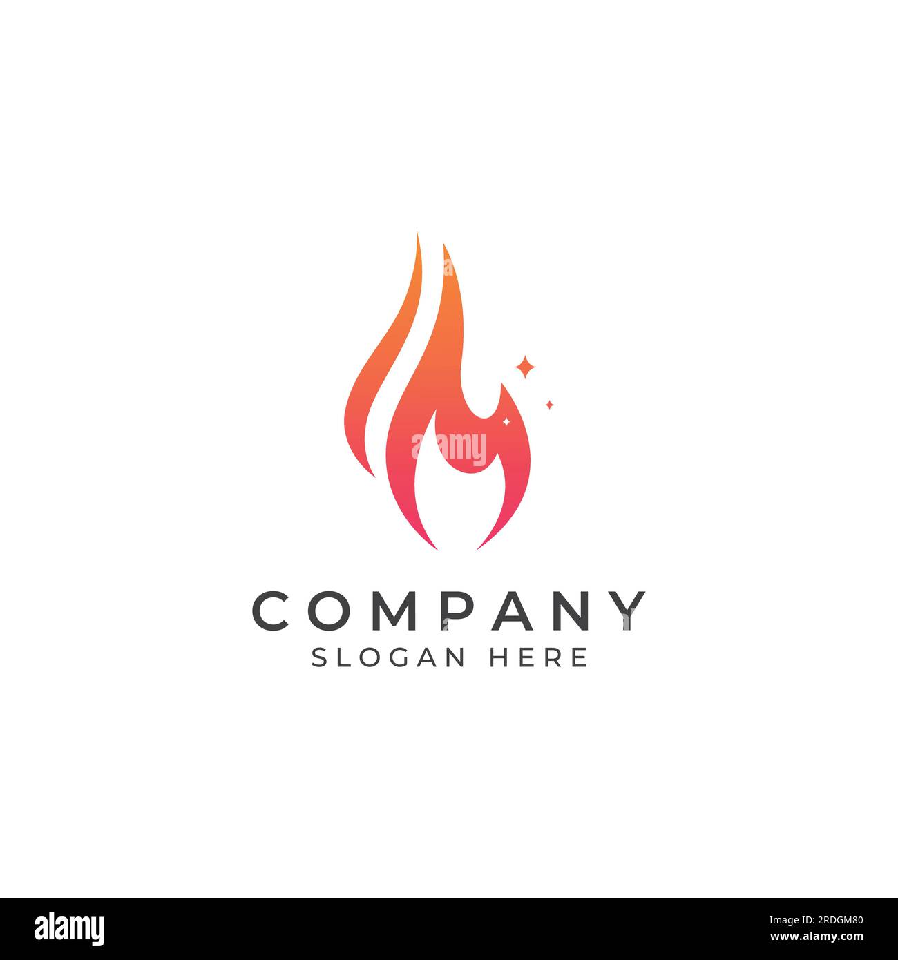 Fire or flame logo, fireball logo, and embers. Using a vector design concept. Stock Vector