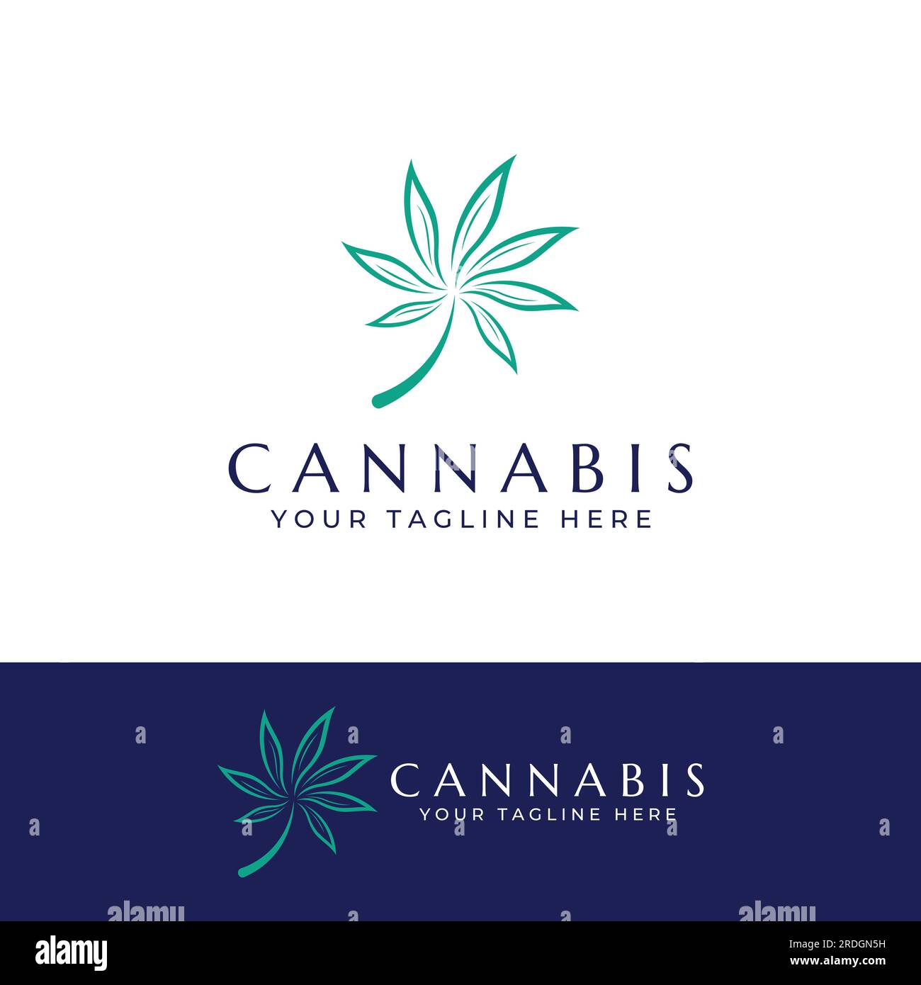 Marijuana or cannabis  leaf logo or template design. Stock Vector