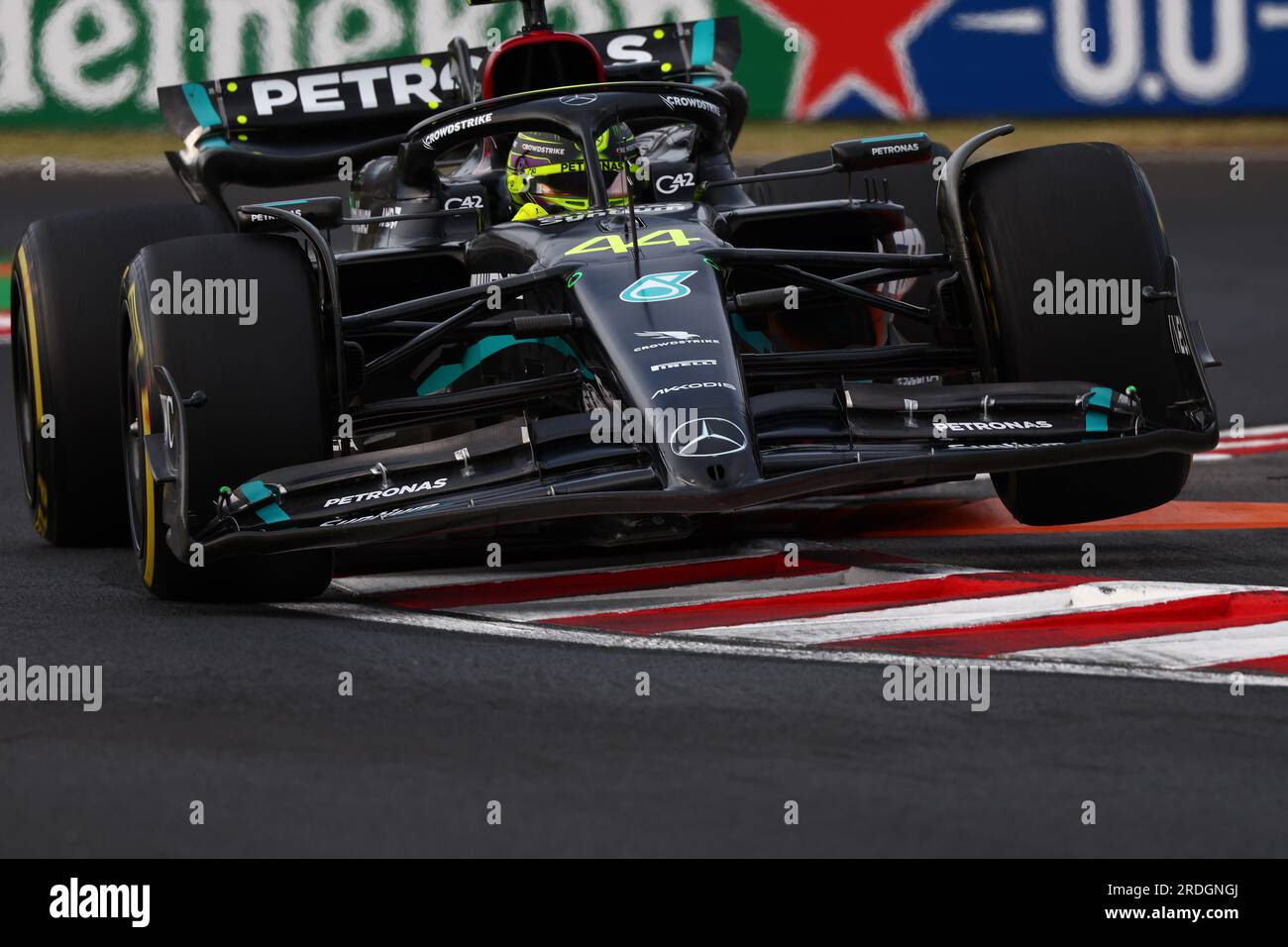 Budapest, Hungary. 21st July, 2023. Lewis Hamilton (GBR) Mercedes AMG F1 W14. Formula 1 World Championship, Rd 12, Hungarian Grand Prix, Friday 21st July 2023