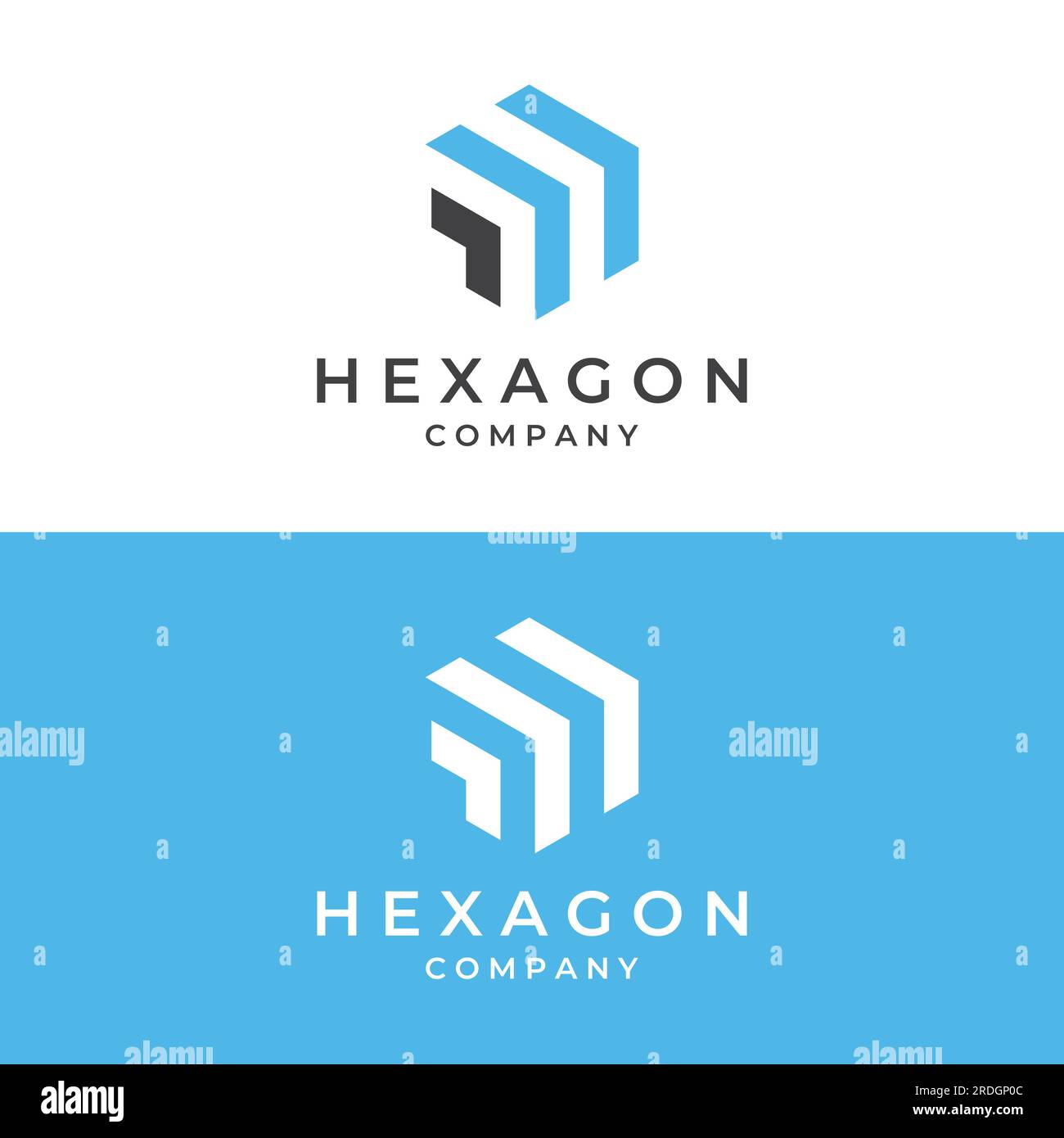 Logo box hexagon or cube and technology hexagon logo creative simple