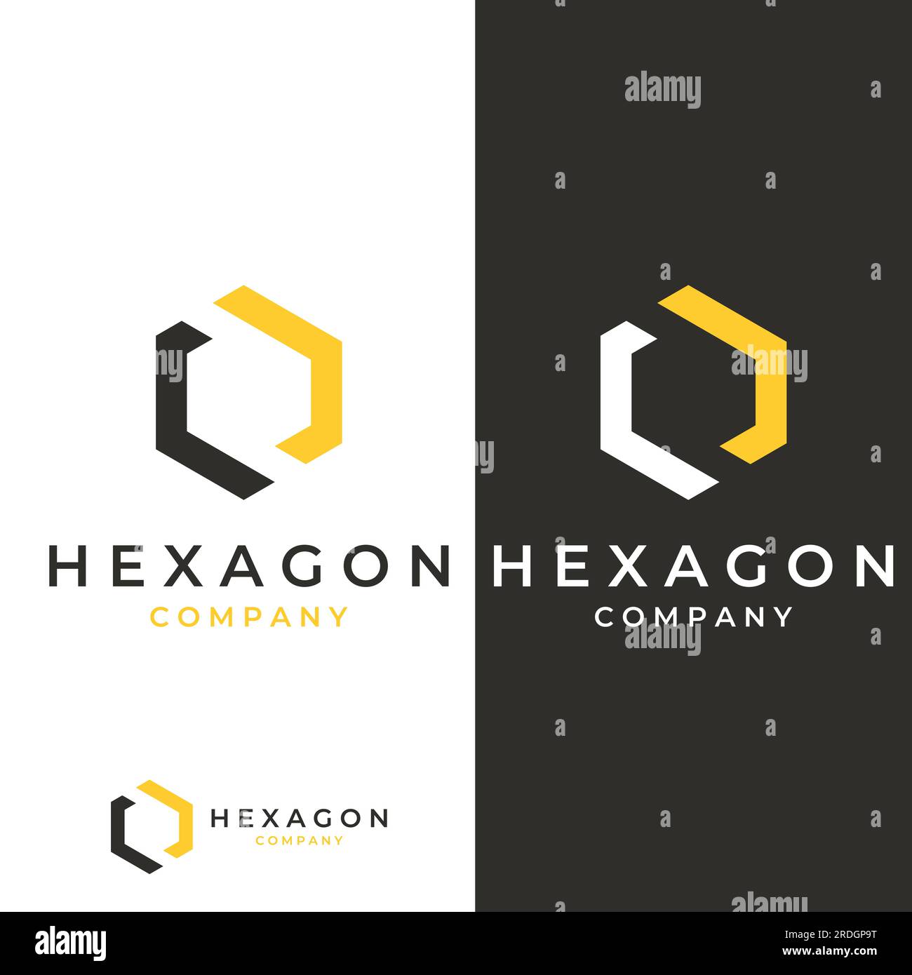 Logo box hexagon or cube and technology hexagon logo creative simple logo.By using modern illustration editing. Stock Vector