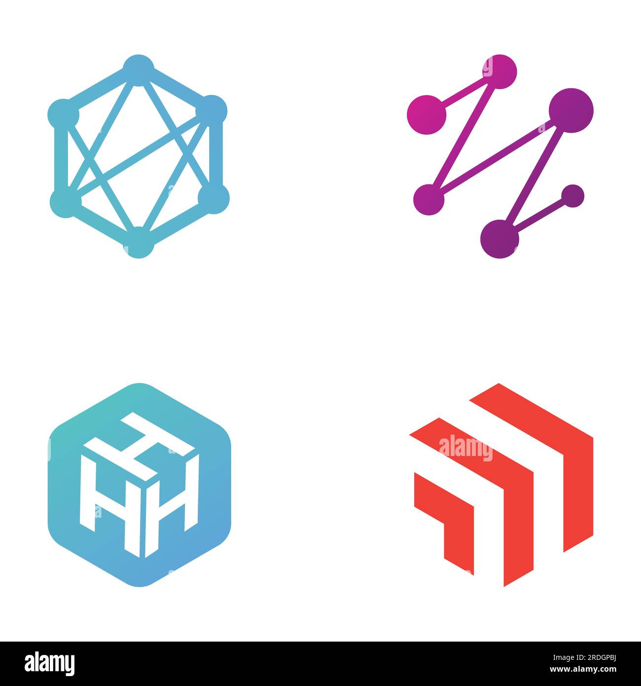 Logo box hexagon or cube and technology hexagon logo creative simple logo.By using modern illustration editing. Stock Vector