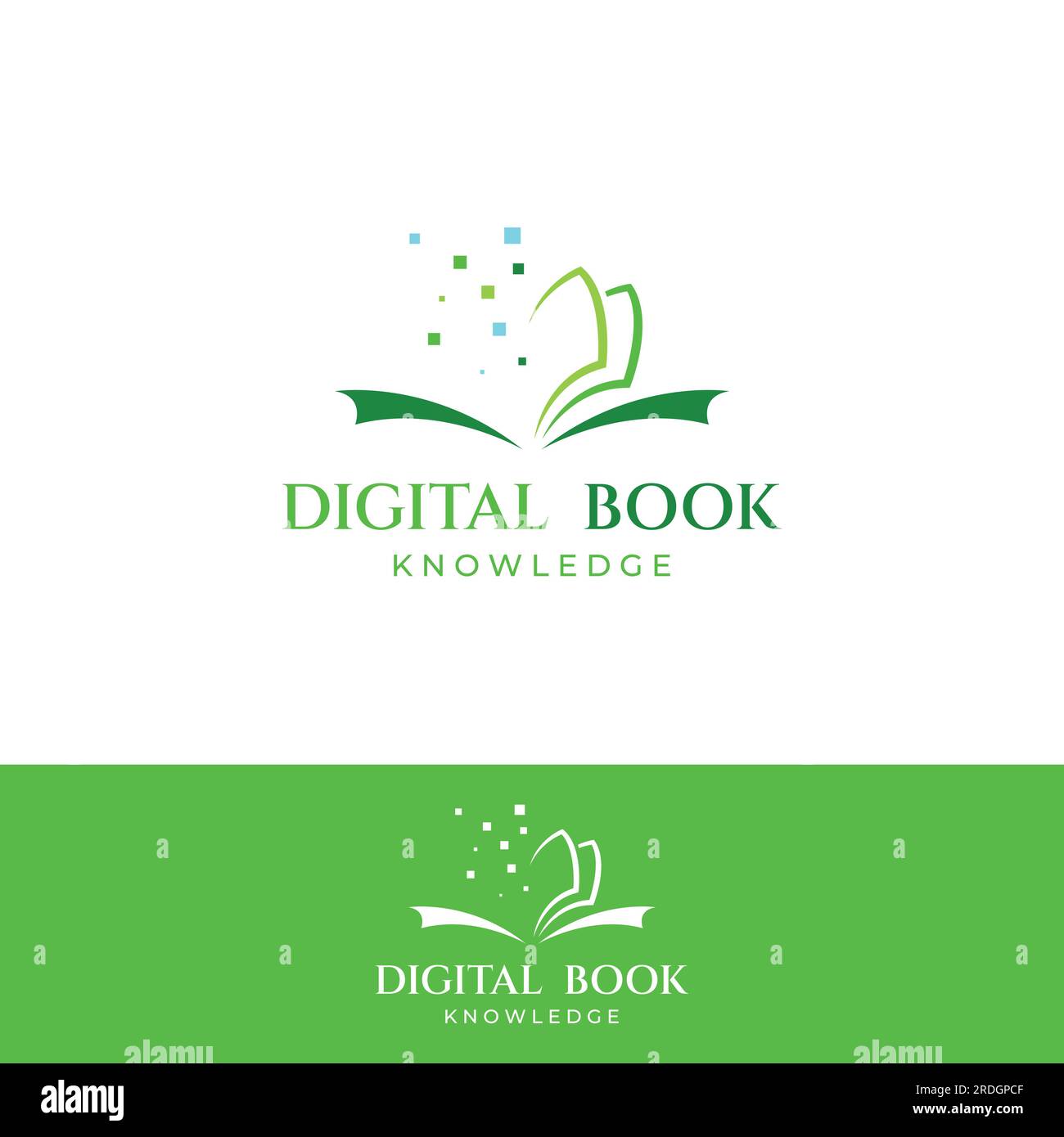 Educational digital book and online knowledge learning book logo and ...