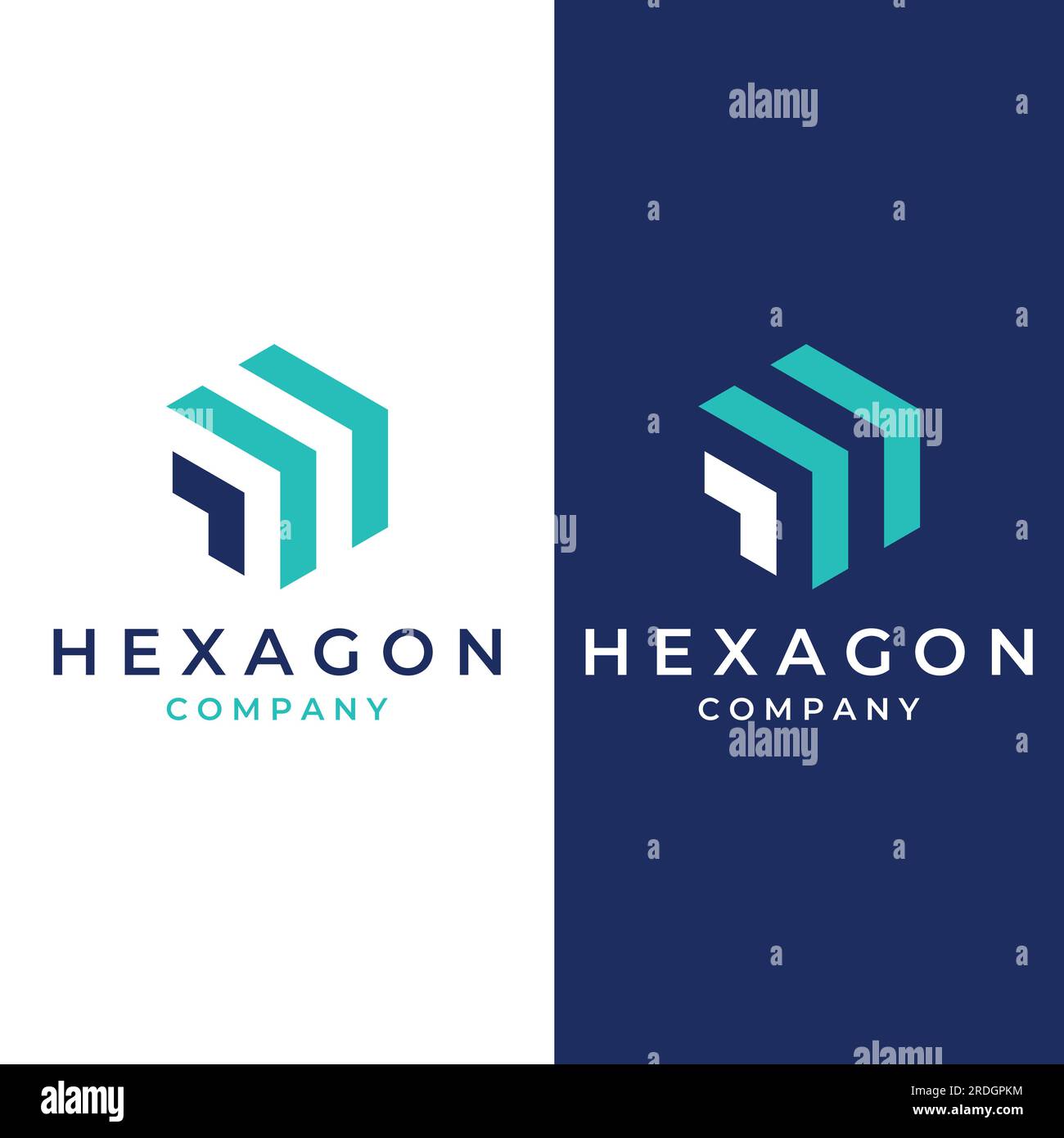 Logo box hexagon or cube and technology hexagon logo creative simple logo.By using modern illustration editing. Stock Vector