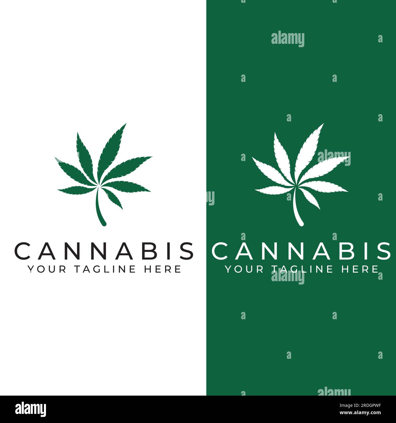 Marijuana or cannabis leaf logo or template design. Stock Vector