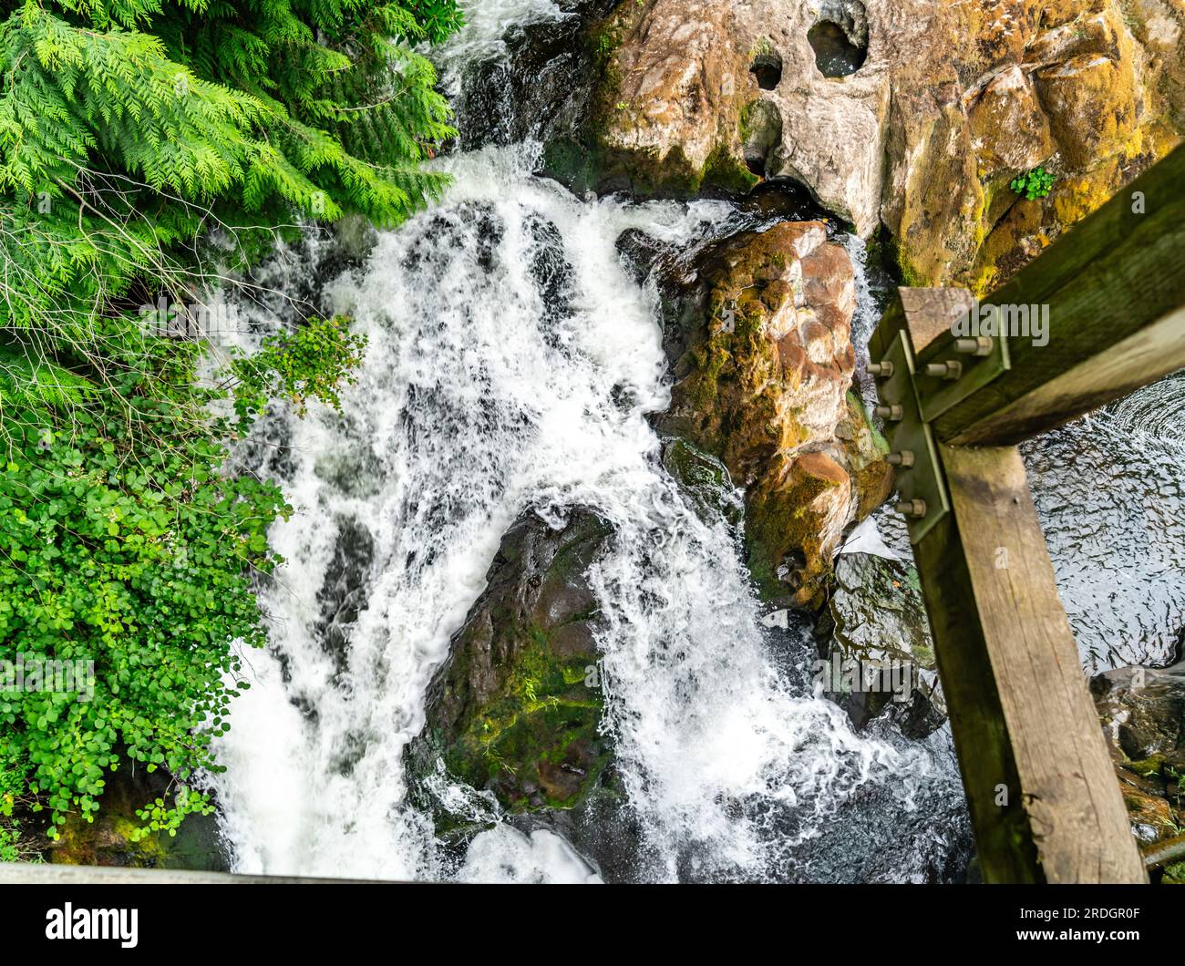 Whitewater blast through rocks at Tuimwater Falls in Washington State ...