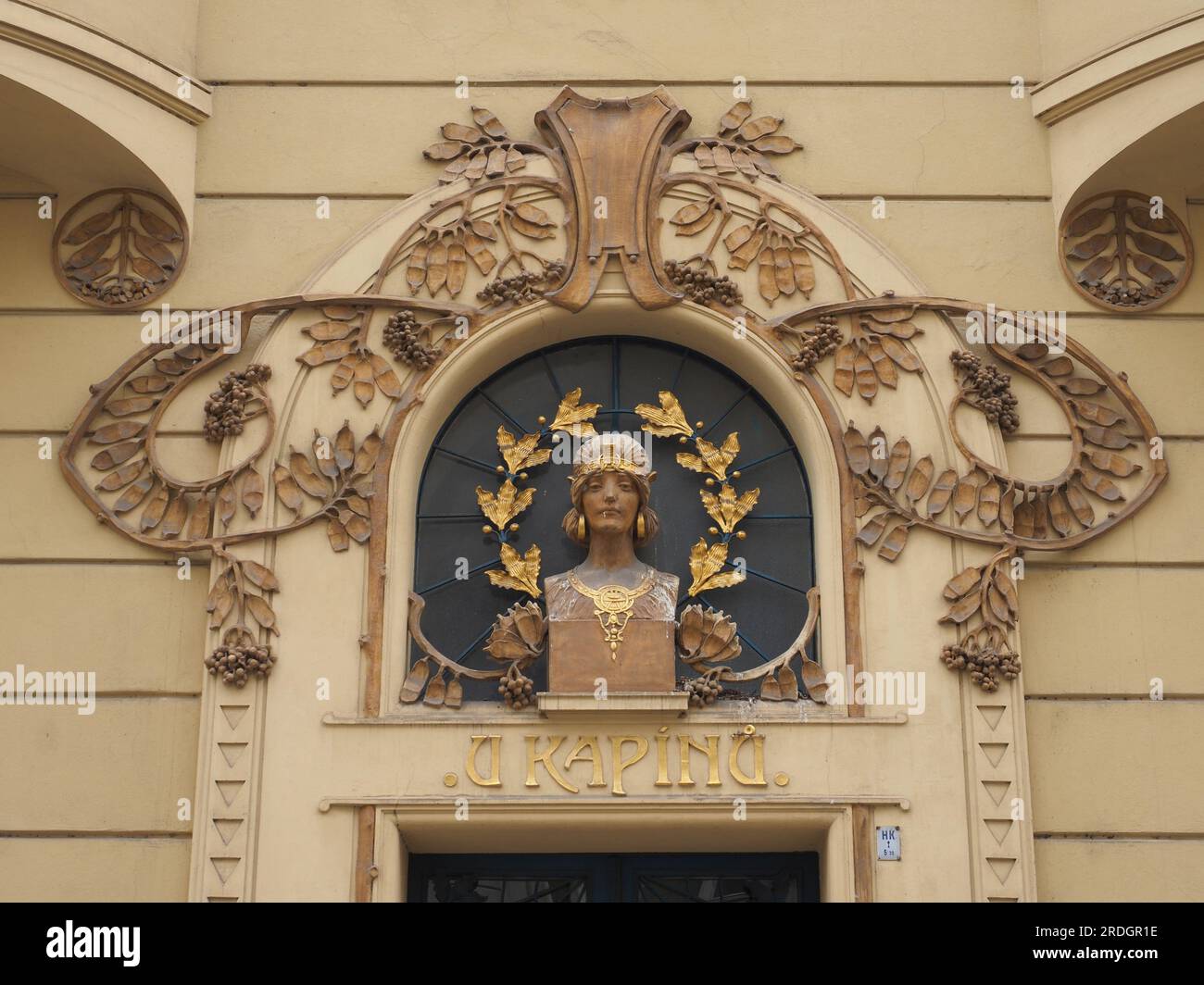 architectural details decorations in the art nuvau style Stock Photo