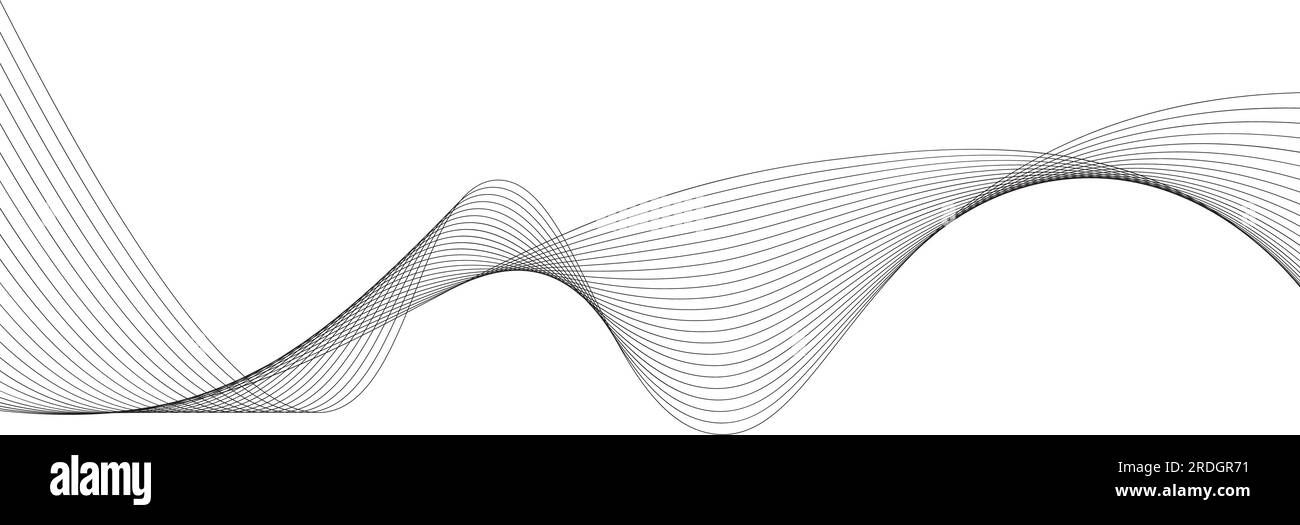 abstract black and white vector wave background.  Stock Vector