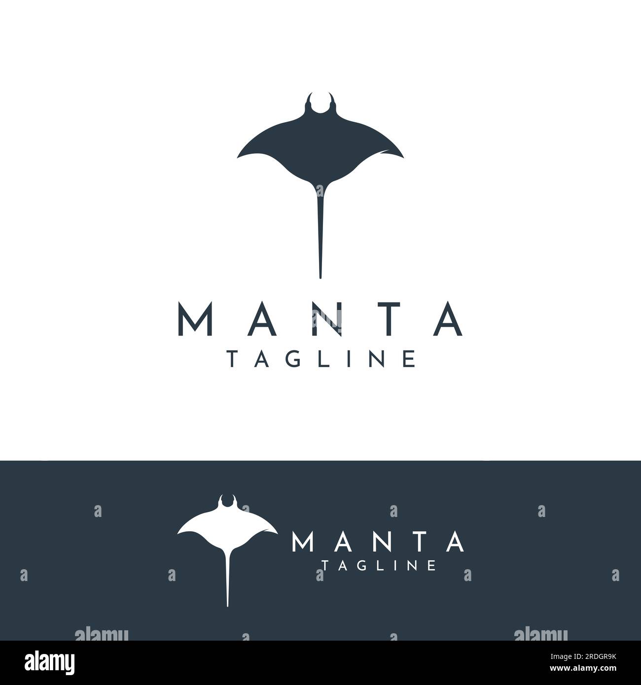 Marine animal stingray or batoidea logo design Stock Vector Image & Art