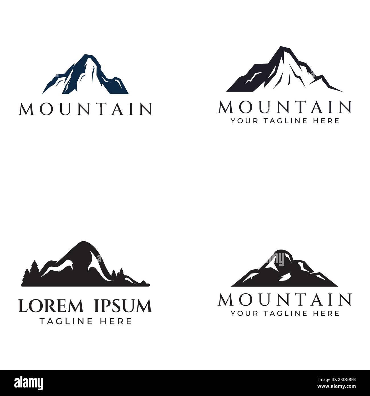 Mountain landscape view, with a minimalist design. Logo for