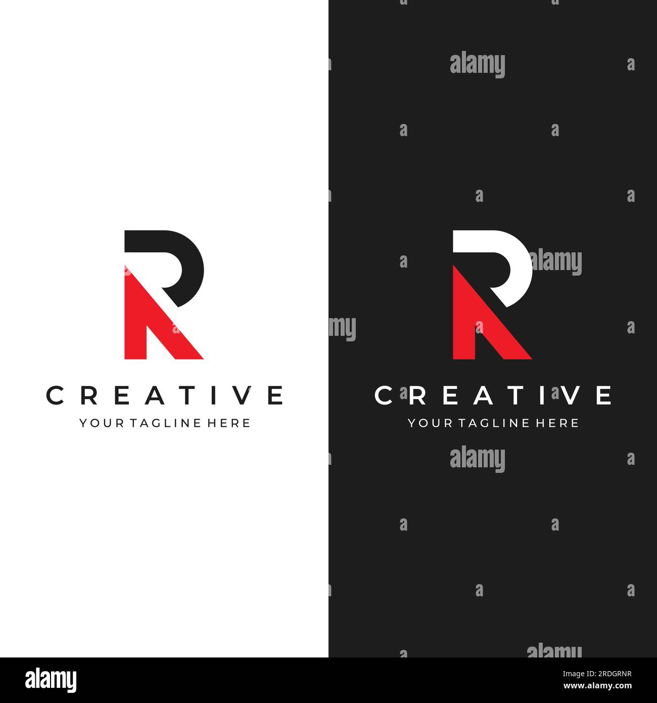 Initial letter R logo with geometry and monogram. Minimalist, modern and elegant logo. Background isolated. Stock Vector