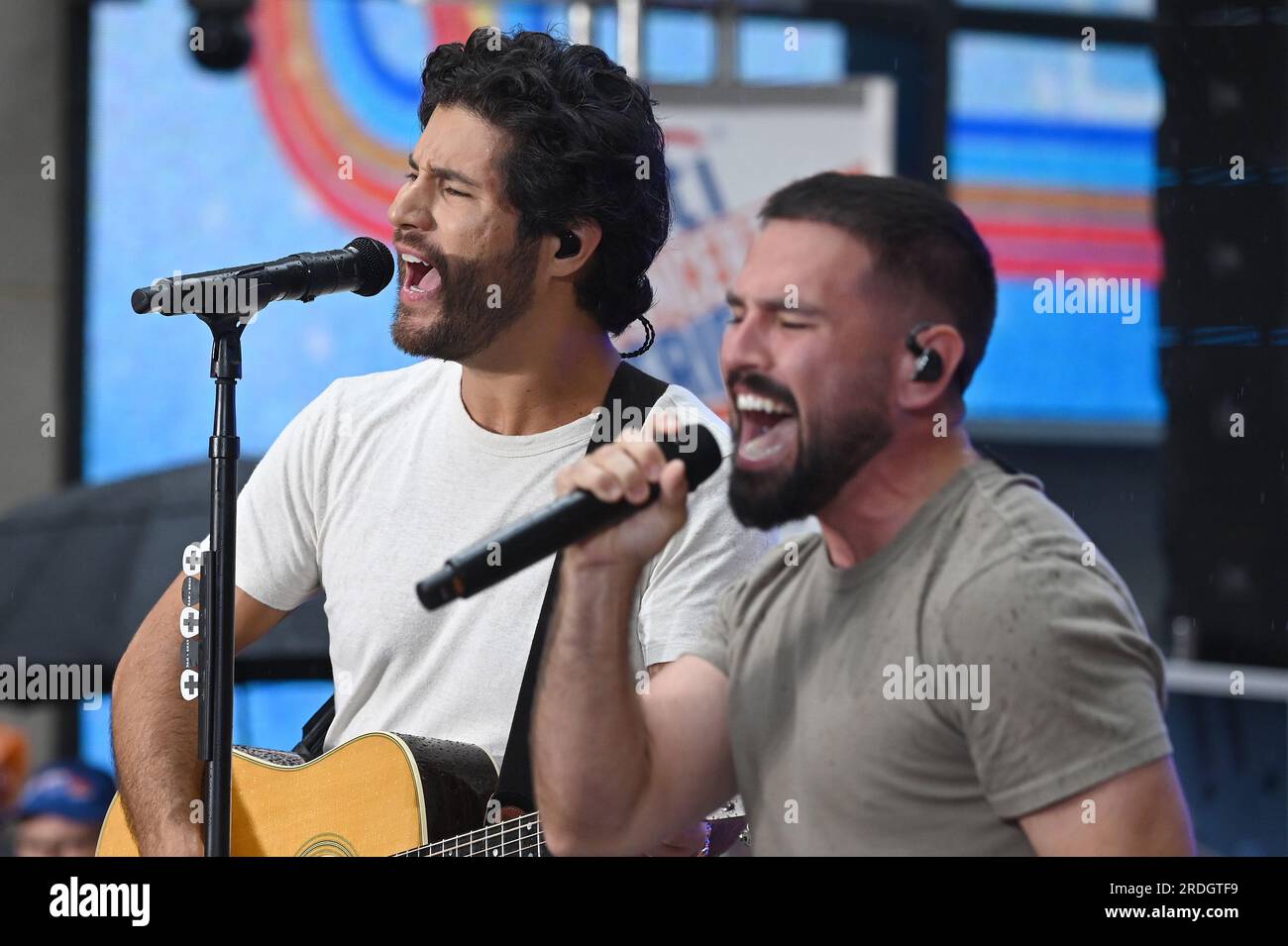 New York, USA. 21st July, 2023. (LR) Country music duo Dan Smyers and
