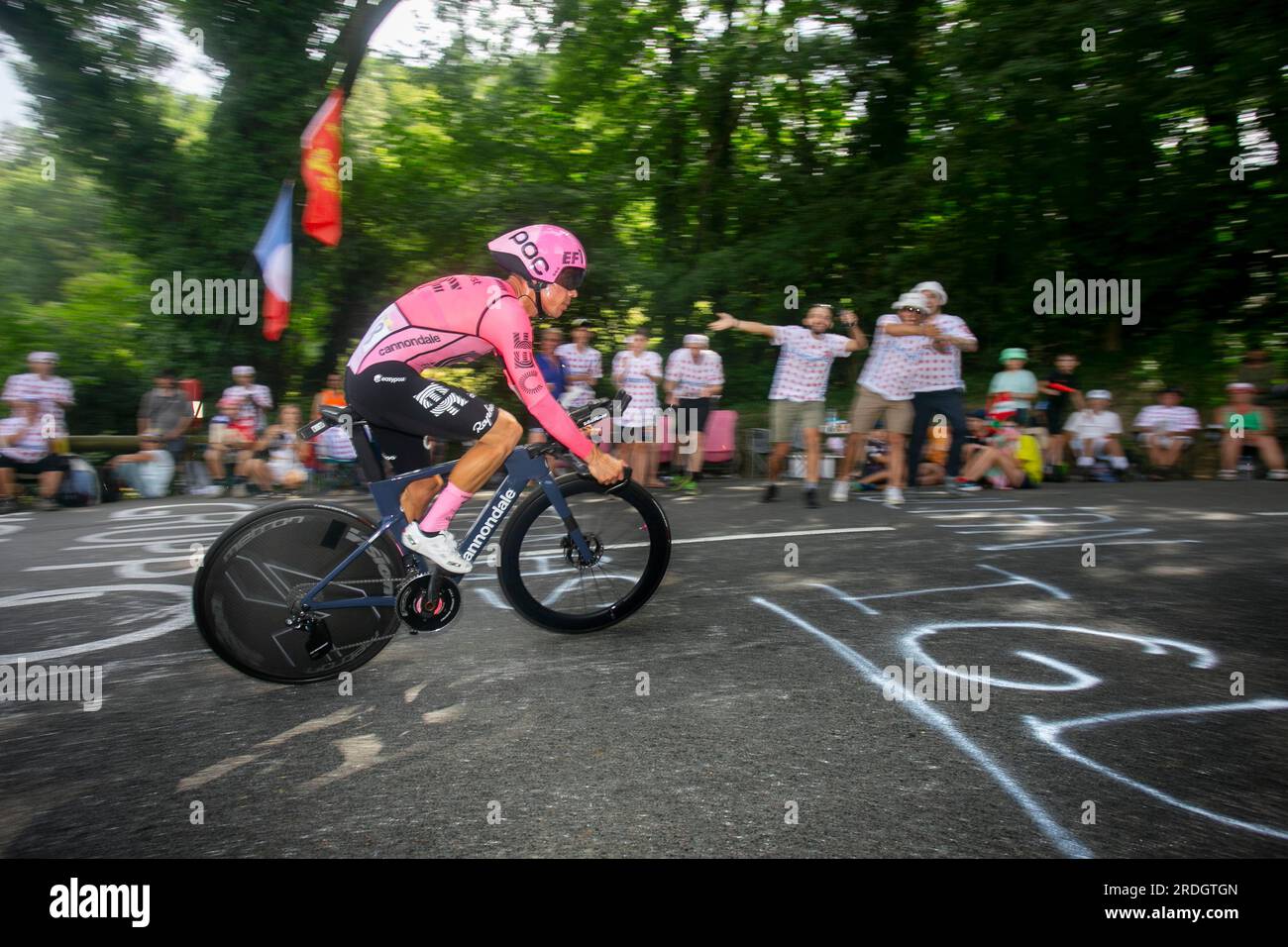 Domancy, France 18th July 2023: RIGOBERTO URAN (EF EDUCATION - EASYPOST USA) in the time trial stage at Tour de France. Stock Photo