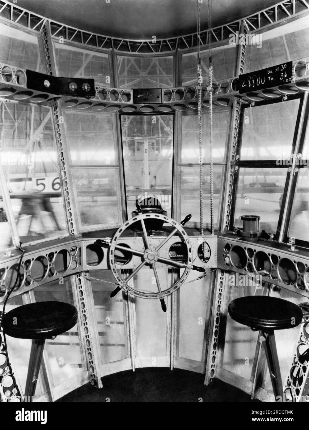 Akron, Ohio:  c. 1932 The control room of the dirigible Akron Stock Photo