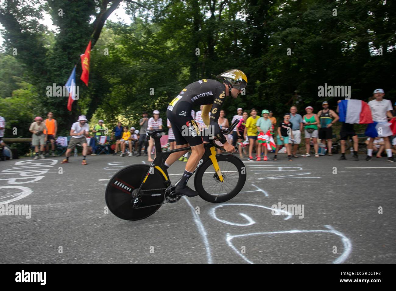 TIESJ BENOOT (JUMBO-VISMA NED) in the time trial stage at Tour de France. Stock Photo