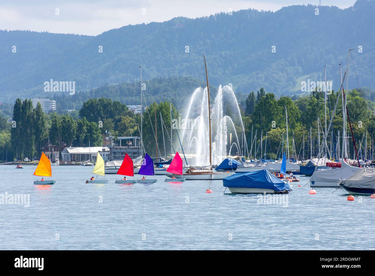 Boating on Lake Zürich, City of Zürich, Zürich, Switzerland Stock Photo