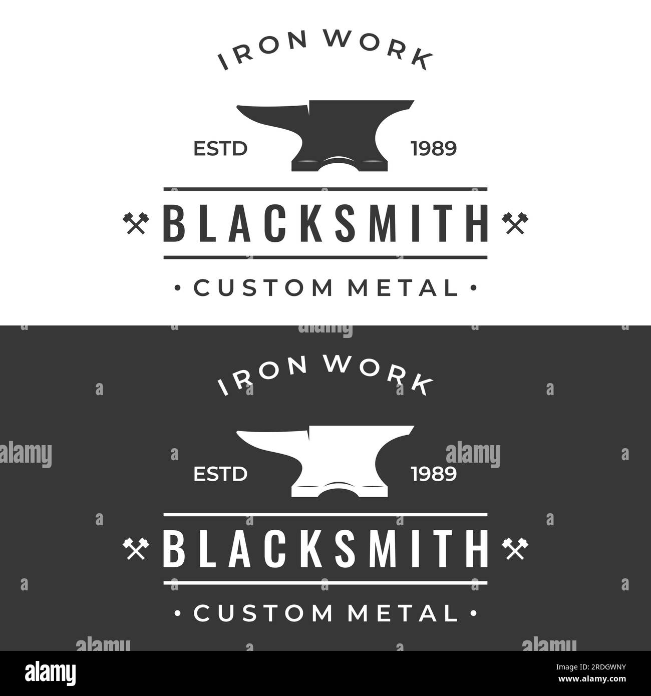 Antique blacksmith anvil work. With hammer and horseshoe isolated