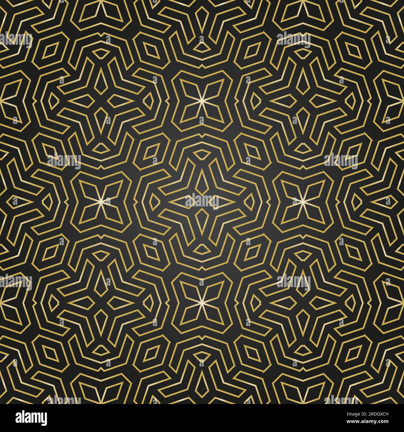 Seamless ornament in arabian style. Geometric abstract black and golden ...