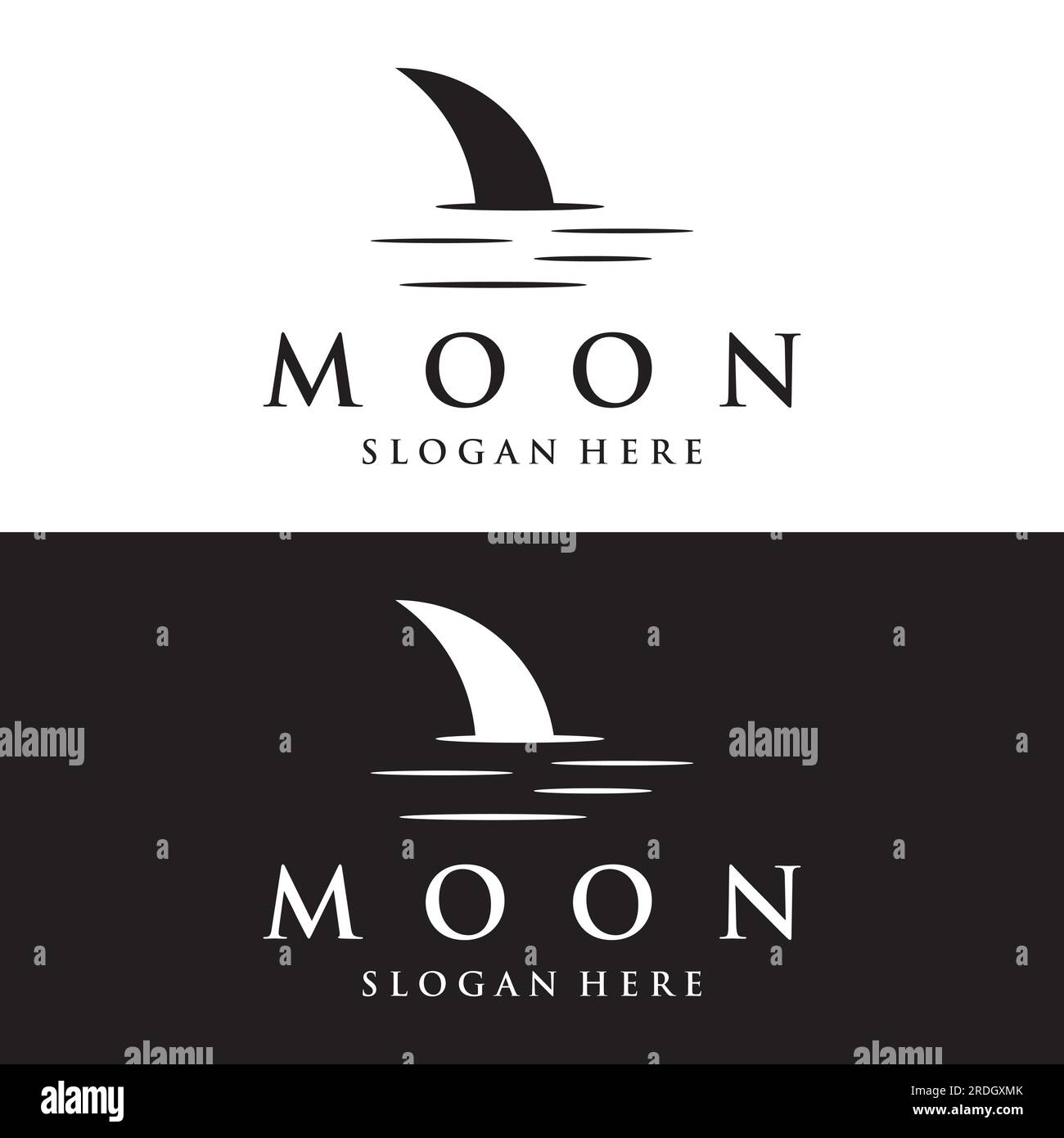full moon and half moon logo, with logo vector icon concept design and