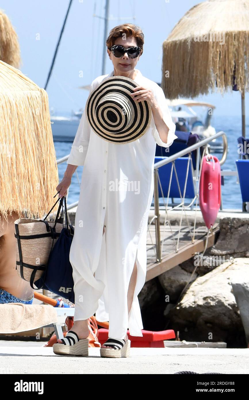 Ischia, Italy. 16 th July, 2022. Edwige Fenech  attends the Ischia Global Fest 2023 at Ischia Global Film & Music Festival, Arriva  at Hotel The Queen Stock Photo