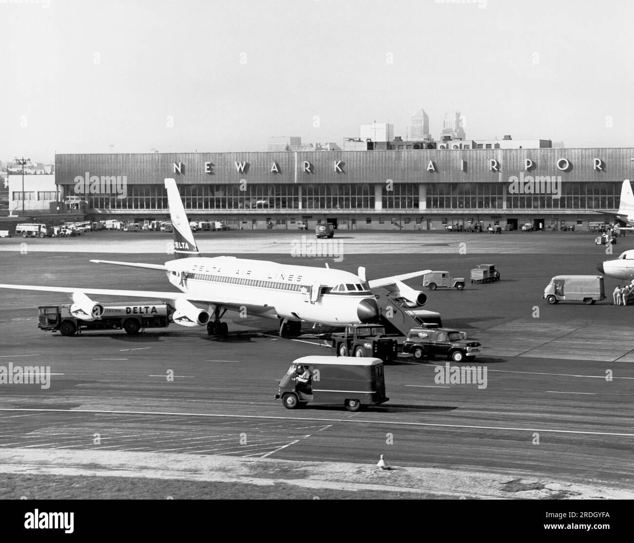 Newark, New Jersey September, 1962 Newark Airport with a Delta Air
